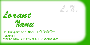 lorant nanu business card